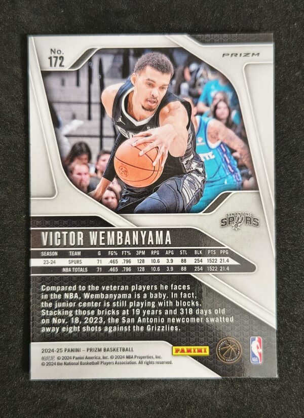 2024-25 Panini Prizm Victor Wembanyama #172 Silver Prizm