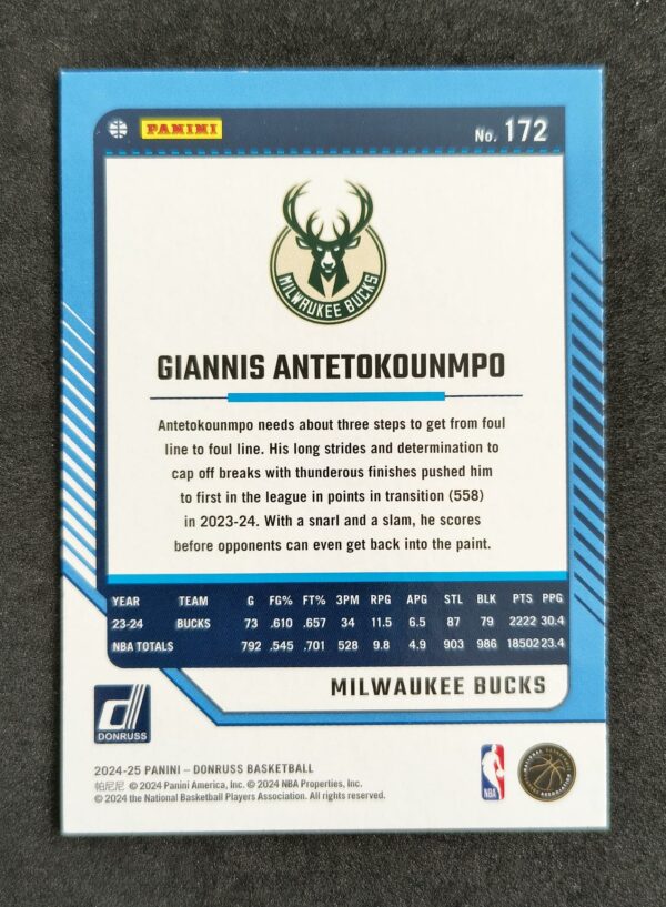 2024-25 Panini Donruss Giannis Antetokounmpo #172