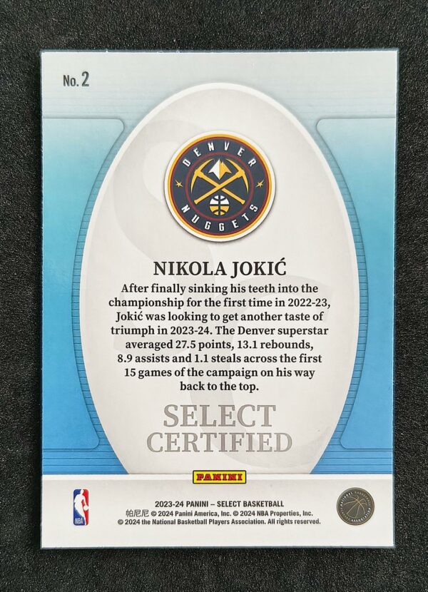 2023-24 Panini Select Certified Nikola Jokic #2