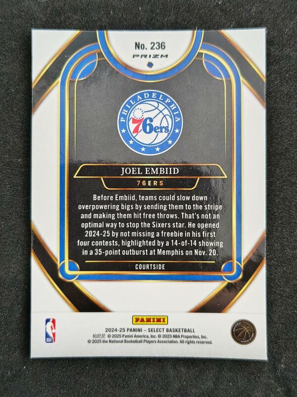 2024-25  Panini Select Joel Embiid #236 Courtside Prizm