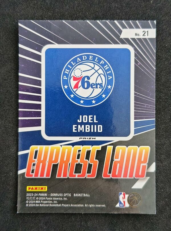 2023-24 Panini Optic Express Lane Joel Embiid #21 Purple