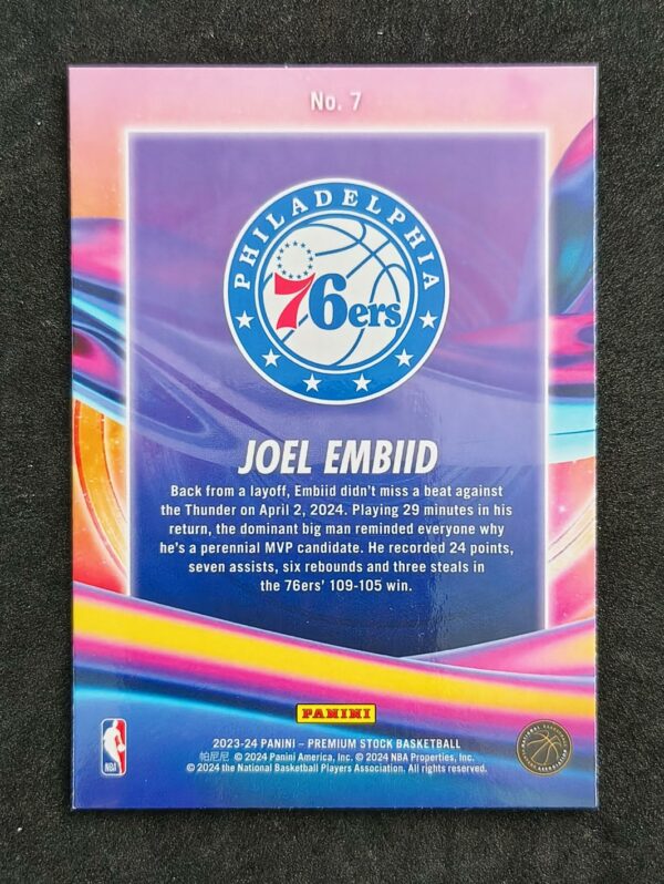 2023-24 Panini Hoops Premium Stock Anti Gravity Joel Embiid #7
