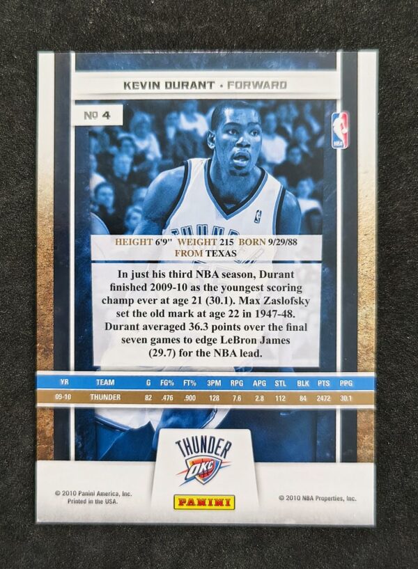 2009-10 Panini Season Update Highlights Kevin Durant #4