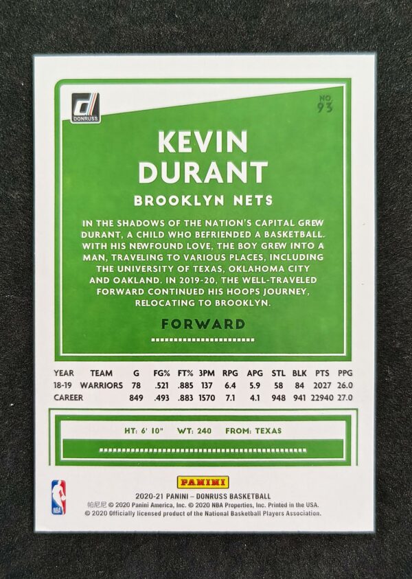 2020-21 Panini Donruss Kevin Durant #93