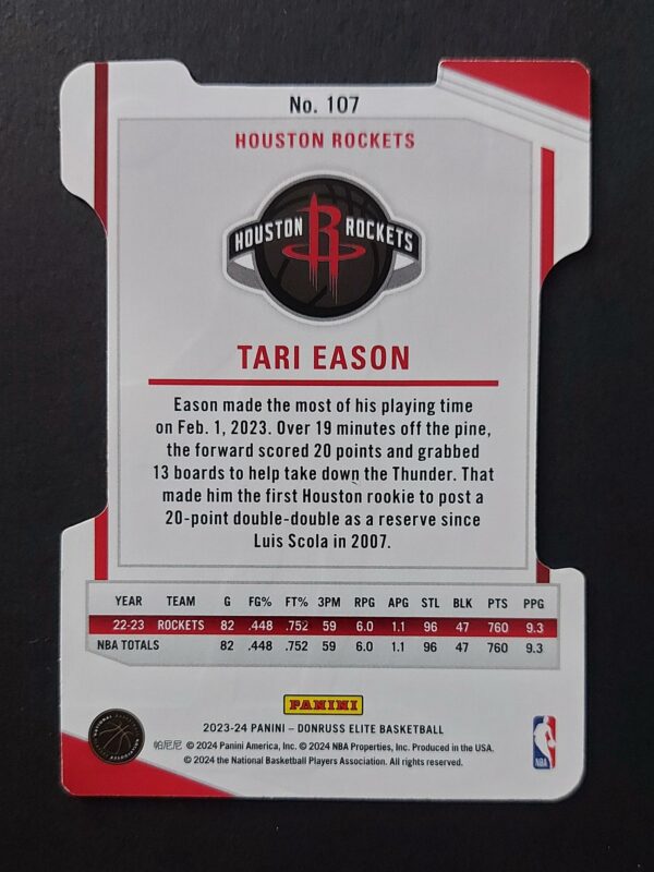 2023-24 Panini Elite Tari Eason #107 01/17