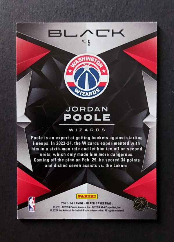 2023-24 Panini Black Jordan Poole #5 23/75