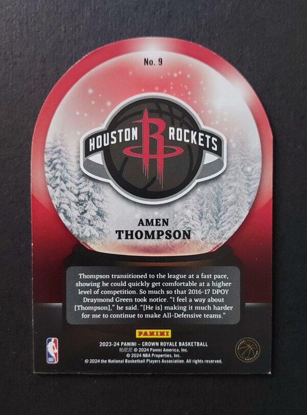 2023-24 Panini Crown Royale Sno Globe Amen Thompson #9 37/75 RC