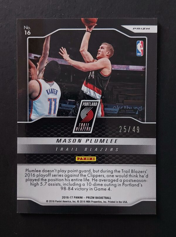2016-17 Panini Prizm Sky is the Limit Mason Plumlee #16 25/49