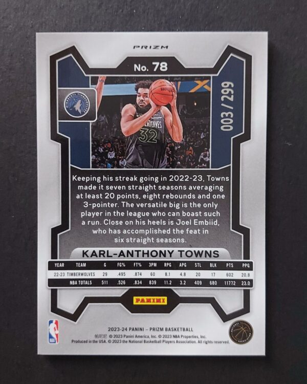 2023-24 Panini Prizm Karl-Anthony Towns #78 003/299