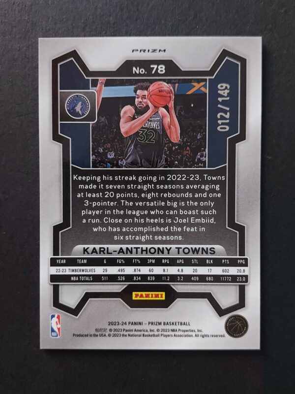 2023-24 Panini Prizm Karl-Anthony Towns #78 012/149