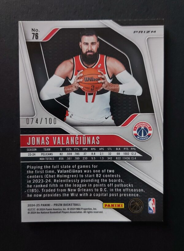2024-25 Panini Prizm Jonas Valanciunas #76 074/100