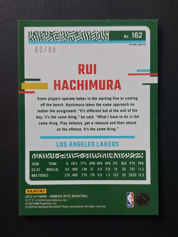 2023-24 Panini Optic Rui Hachimura #162 80/99
