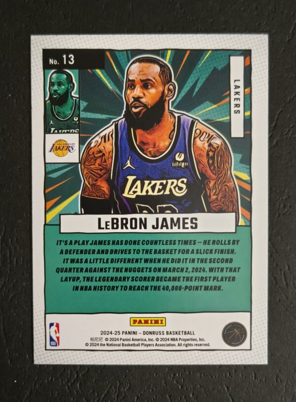 2024-25 Panini Donruss Net Marvels Lebron James #13 Gold Pressproof