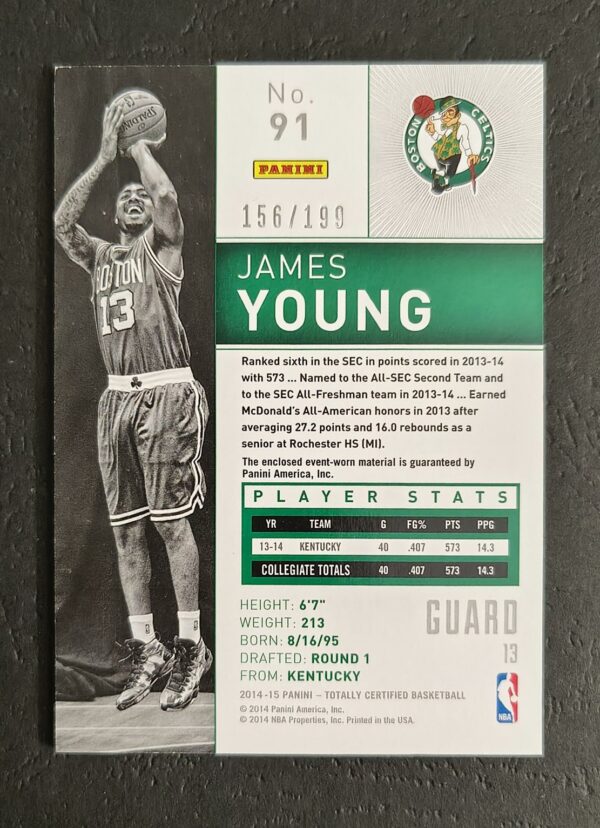 2014-15 Panini Totally Certified James Young 156/199 RC Jersey