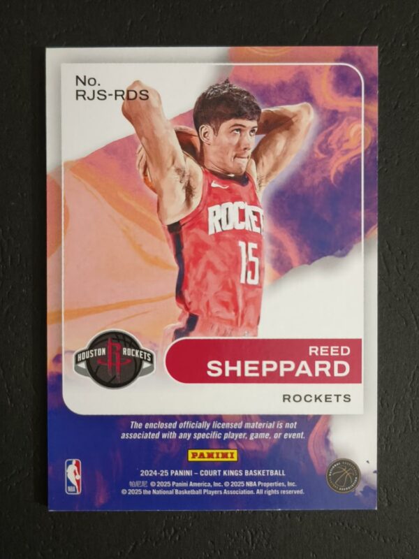 2024-25 Panini Court Kings Rookie Swatches Reed Sheppard RC Jersey