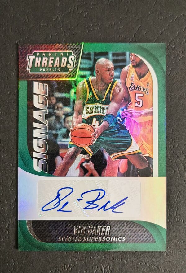 2018-19 Panini Threads Signage Vin Baker Auto
