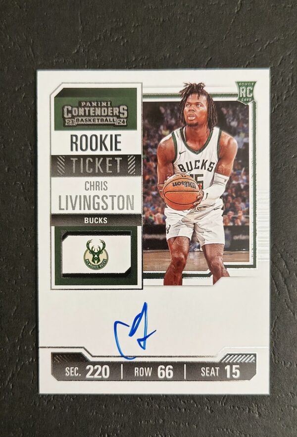 2023-24 Panini Contenders Chris Livingston #142 RC Auto