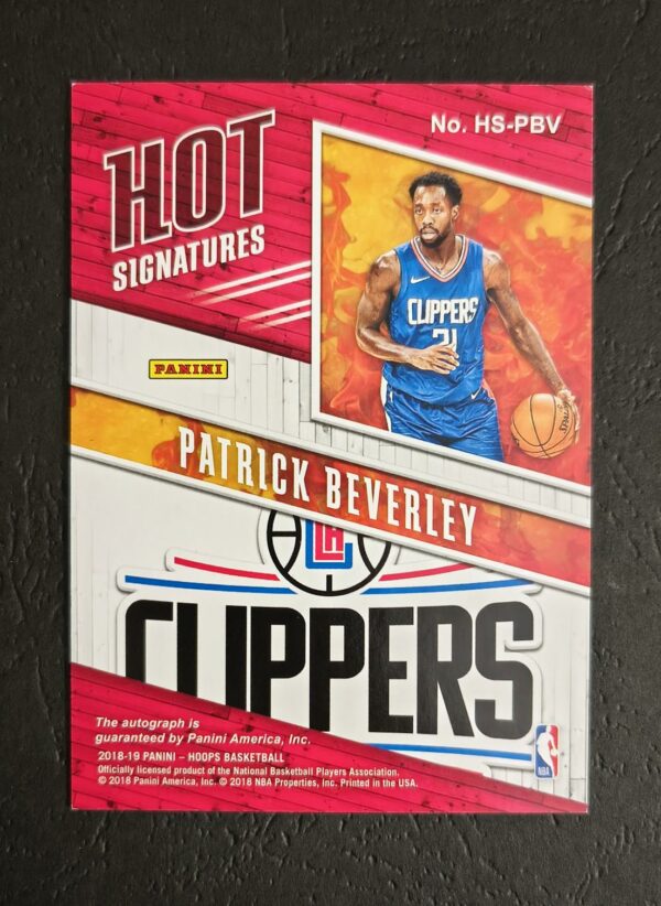 2018-19 Panini Hoops Hot Signatures Patrcik Beverly Auto