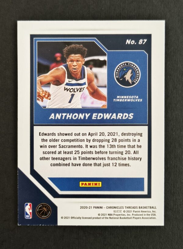 2020-21 Panini Chronicles Threads Anthony Edwards #87 RC
