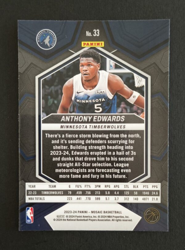 2023-24 Panini Mosaic Anthony Edwards #33