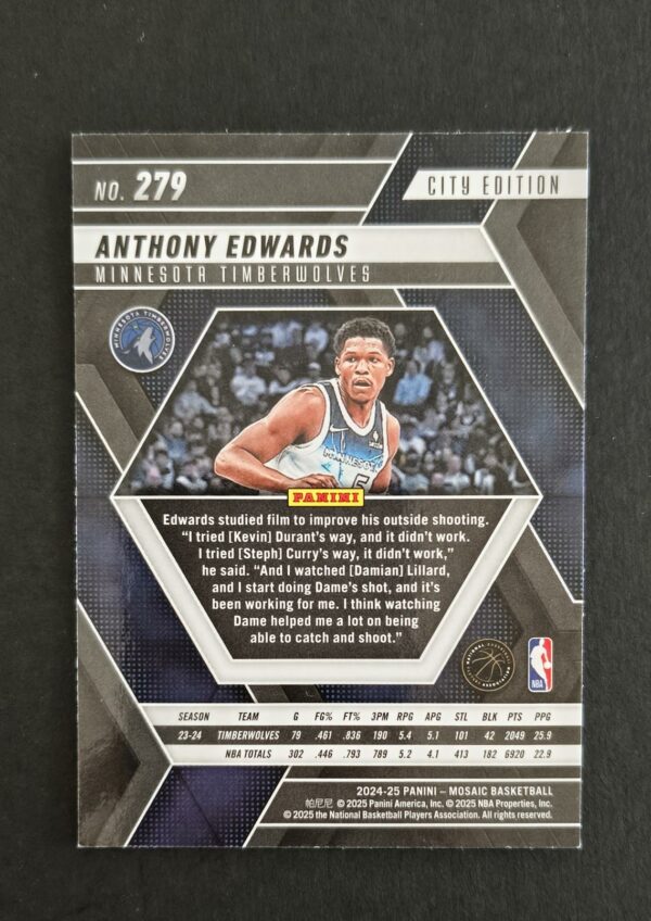 2024-25 Panini Mosaic Anthony Edwards #279 City Edition
