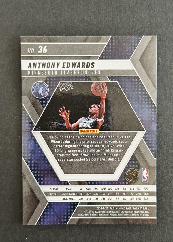 2024-25 Panini Mosaic Anthony Edwards #36