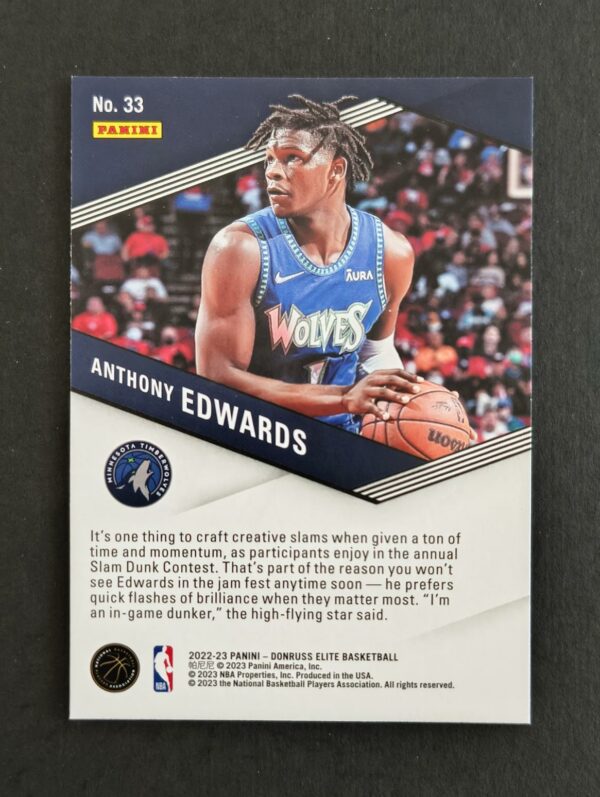 2022-23 Panini Elite Spellbound "S" Anthony Edwards #33