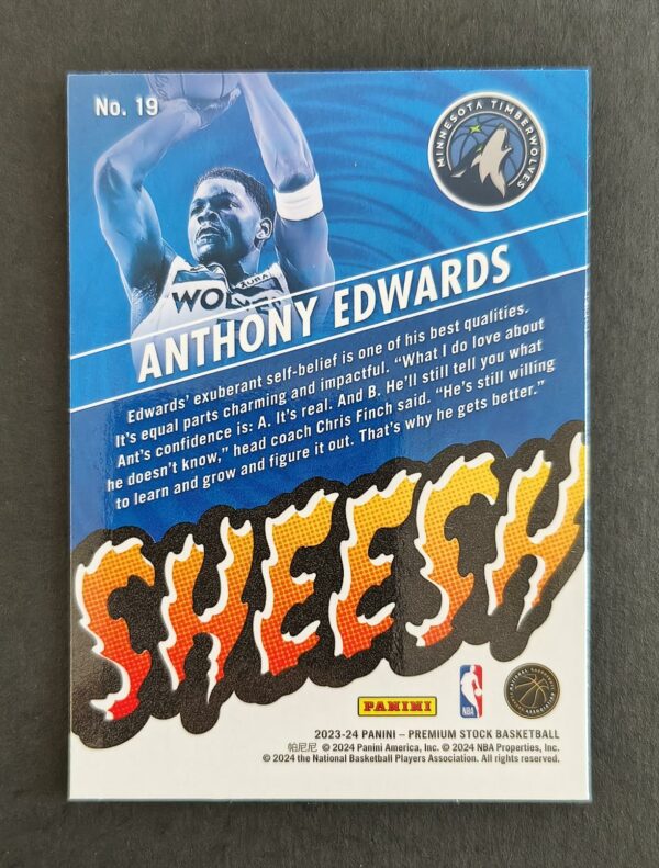 2023-24 Panini Hoops Premium Stock Anthony Edwards #19