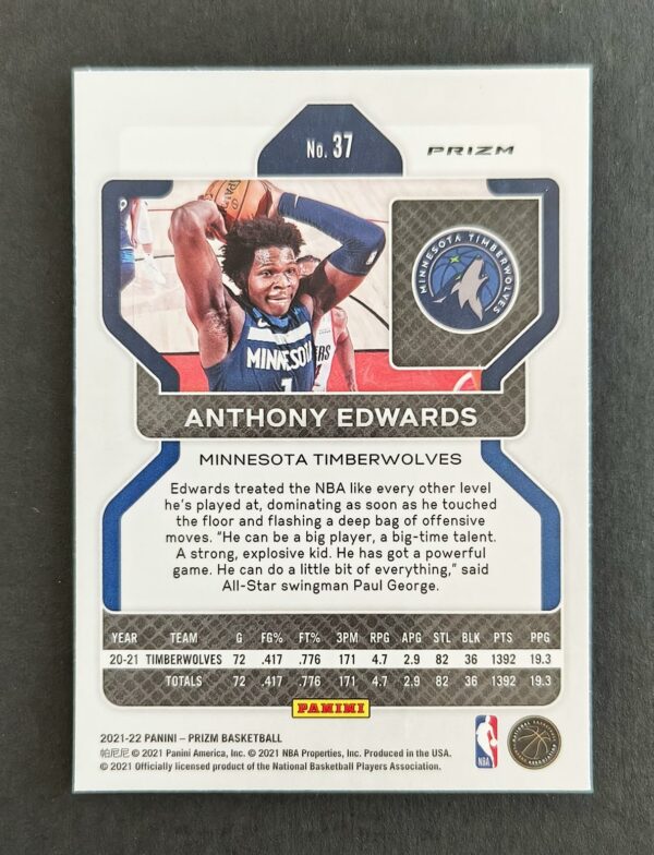 2021-22 Panini Prizm Anthony Edwards #37 Fast Break