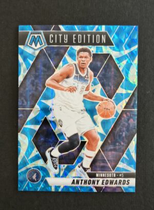 2024-25 Panini Mosaic Anthony Edwards #279 City Edition Reactiv Blue Prizm