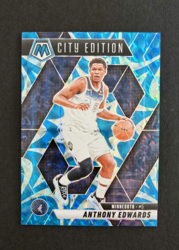 2024-25 Panini Mosaic Anthony Edwards #279 City Edition Reactiv Blue Prizm