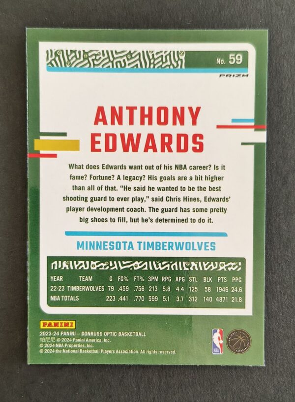 2023-24 Panini Optic Anthony Edwards #59 Pink