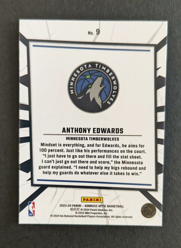 2023-24 Panini Optic My House Anthony Edwards #9