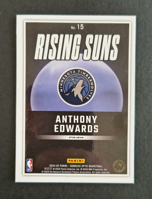 2024-25 Panini Optic Rising Suns Anthony Edwards #15 Silver