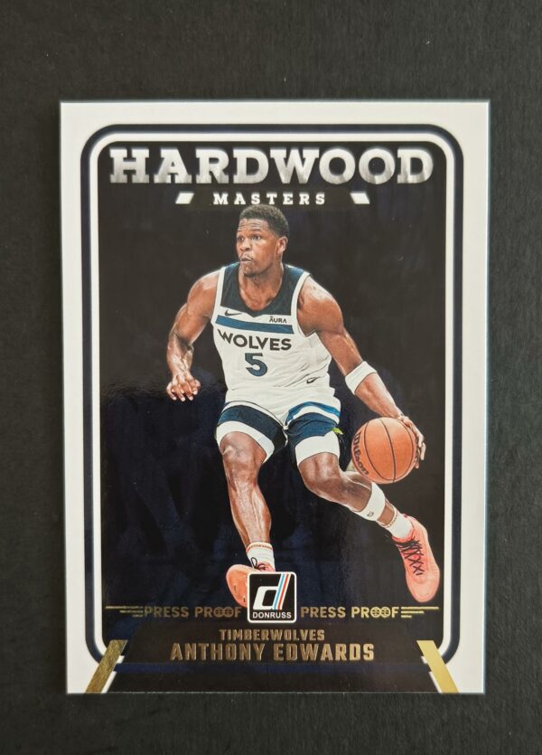 2024-25 Panini Donruss Hardwood Masters Anthony Edwards #5 Gold Pressproof
