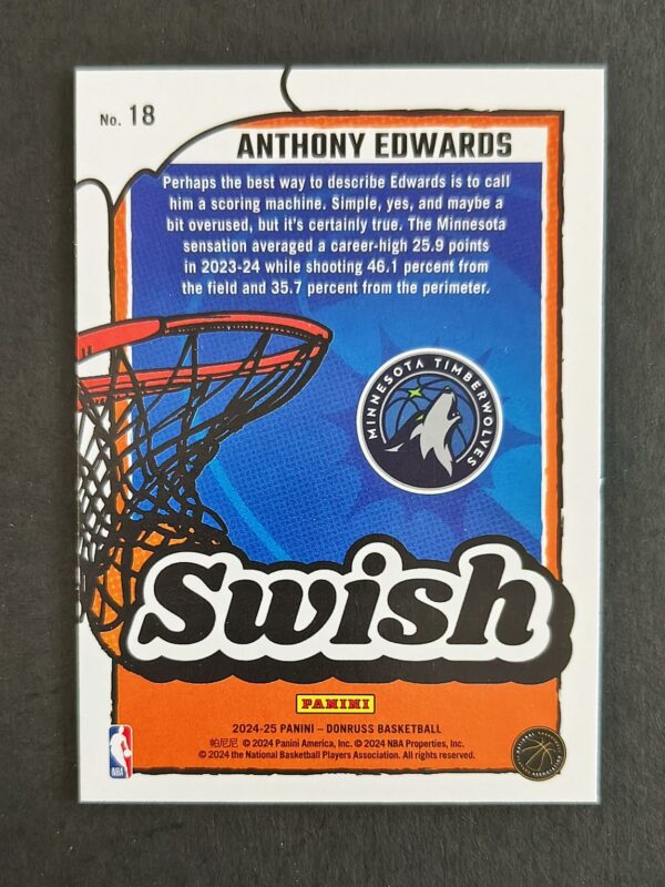 2024-25 Panini Donruss Swish Anthony Edwards #18 Diamond