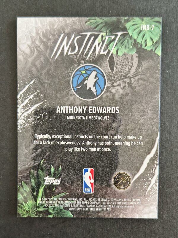 2025-26 Topps Chrome Instinct Anthony Edwards