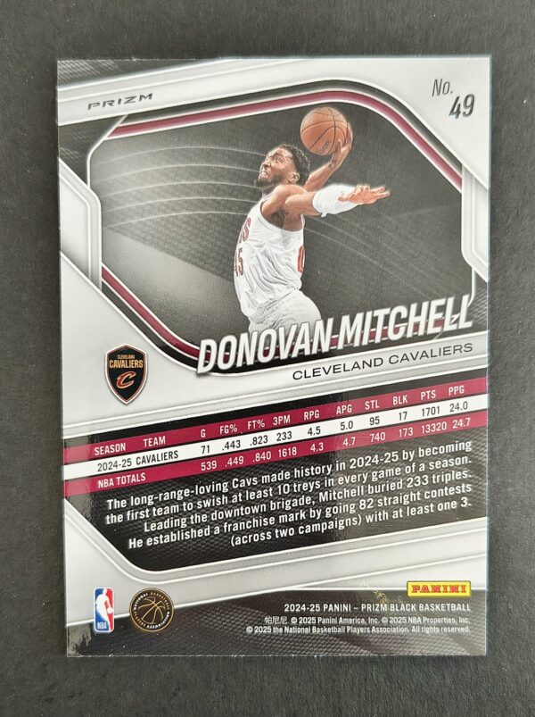 2024-25 Panini Prizm Black Donovan Mitchell #49 Silver