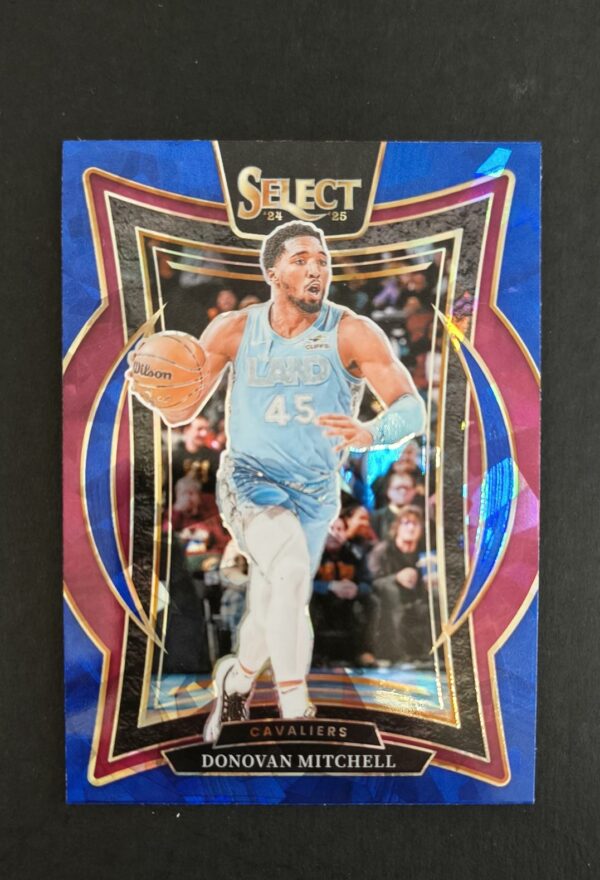 2024-25 Panini Select Donovan Mitchell #21 Concourse Blue Cracked Ice