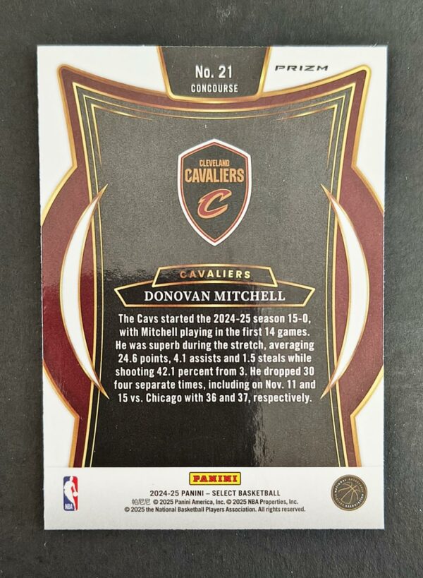 2024-25 Panini Select Donovan Mitchell #21 Concourse Blue Cracked Ice