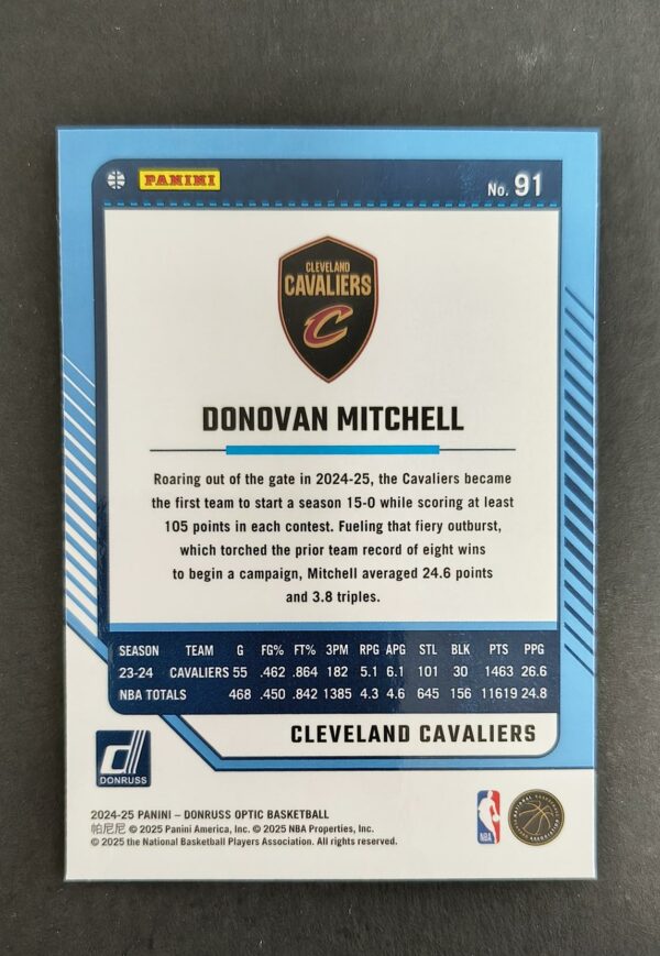 2024-25 Panini Optic Donovan Mitchell #91