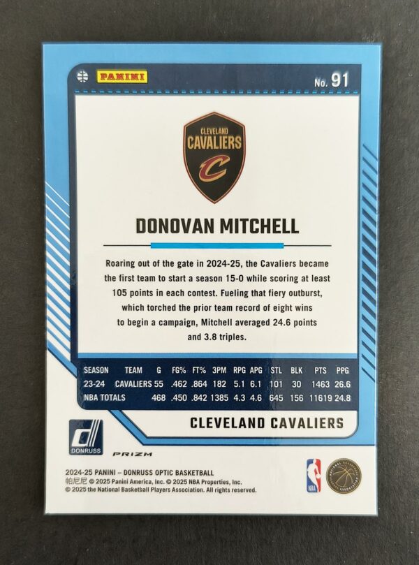 2024-25 Panini Optic Donovan Mitchell #91 Green Wave
