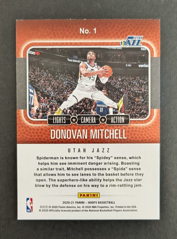 2020-21 Panini Hoopc Lights Camera Action Donovan Mitchell #1