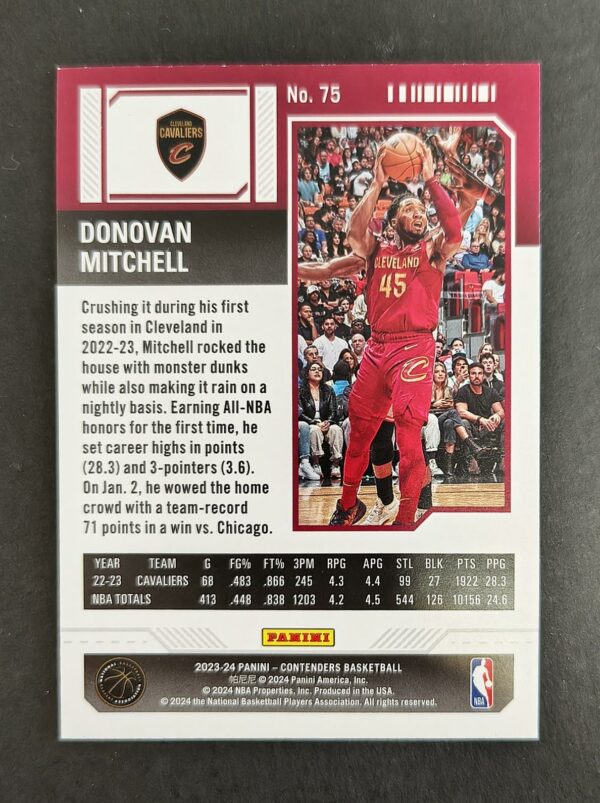 2023-24 Panini Contenders Donovan Mitchell #75 Choice