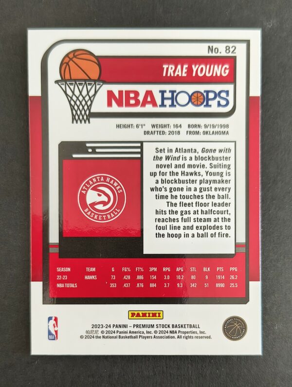 2023-24 Panini Hoops Premium Stock Trae Young #82