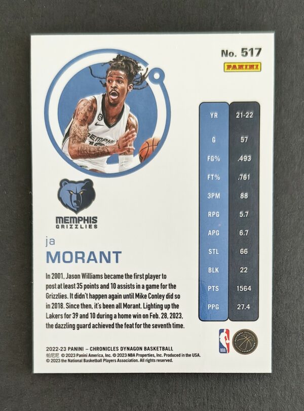 2022-23 Panini Chronicles Dynagon Ja Morant #517