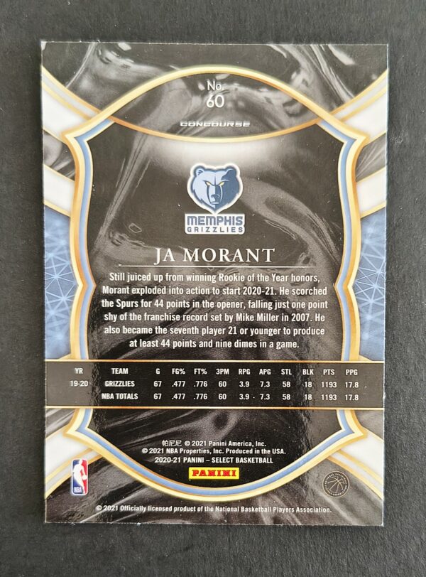 2020-21 Panini Select Ja Morant #60 Concourse