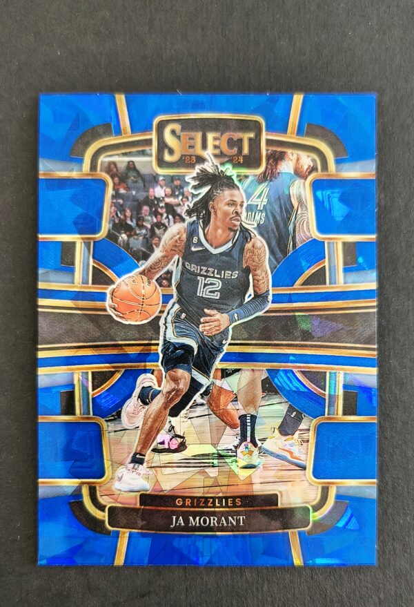 2023-24 Panini Select Ja Morant #65 Concourse Blue Cracked Ice