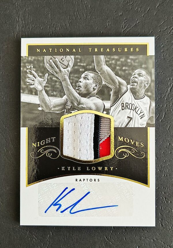 2014-15 Panini National Treasures Night Moves Kyle Lowry 10/25 Auto Patch 4 Colors