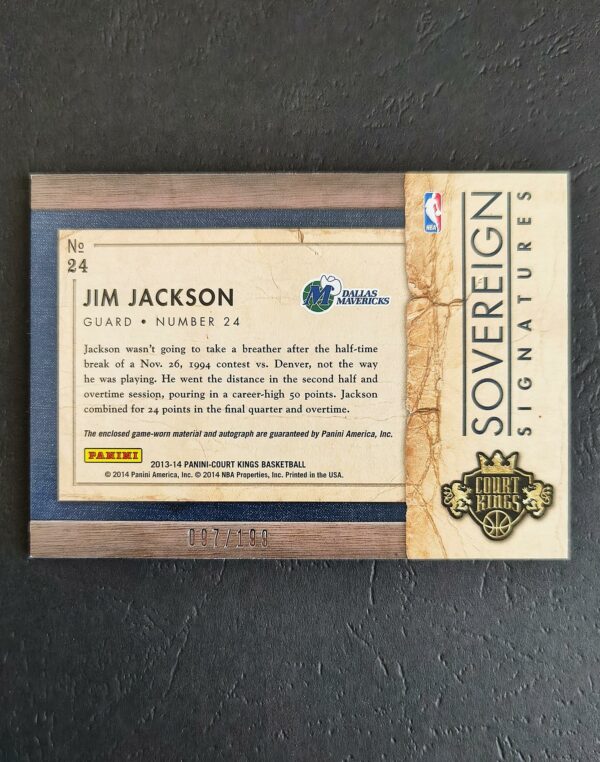 2013-14 Court Kings Sovereign Signatures Jim Jackson 097/199 Auto Jersey
